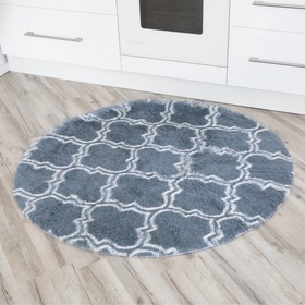 PUCHIKA 圆形地毯 蓝灰 直径80cm 单独发货